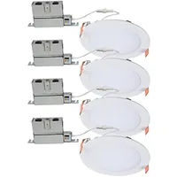 HALO 6 inch Recessed LED Ceiling & Shower Disc Light Canless Ultra Thin Downlight White 4 Pack