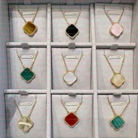 Heiße Designer -Anhänger -Halsketten für Frauen elegant 4/vier Blattklee Medaillon Halskette