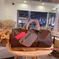 Designer Duffle Bag Luggage Travel With Old Flower Color Contrast And High Quality Unisex Women Men Duffel Bags Handbag Handbags252N