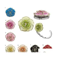Hooks Rails Rose Shape Foldable Bag Hanger Creative Cafe Office Table Hook For Purse Drop Delivery Home Garden Housekee Organizati Dh1Ov