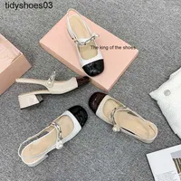 Women Designers Rois Grape mother Miu Mary Jane shoes Baotou sandals women's thick heels color matching small fragrant single shoes middle