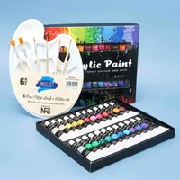 Set di vernici acriliche con pennello 24 colori 12 ml per tessuti per abbigliamento pigmenti art forniture per artisti professionisti pittura2184