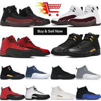 Mens Trainers Jumpman 12 Outdoor Basketball Shoes 12S Retros Black Retros Taxal Taxal Game the Master Playoffs Mens Sports Sneakers J12 Size 7-13