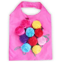 Rose Foldable Shopping Bag 3D Flower Folding Reusable ECO Friendly Shoulder Bag Folding Pouch Storage Bags HHA6365694235
