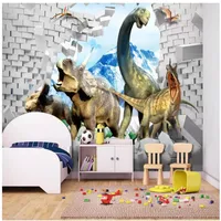 Custom po wallpaper for walls 3 d murals wallpaper Cartoon mural dinosaur children's room stereo background wall papers ho3051