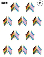 Rainbow Transgender Friendship Flag Lapel Pin Flag badge Brooch Pins Badges 10Pcs a Lot1569465