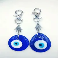 Hamsa Hand Antique Silver Keychain Jewish Symbols Kabbalah&Glass Evil Eye For Keys Car Bag Charm Key Ring Handbag Couple Key Chai310f