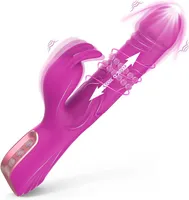 Sex Toy Massager Vibrator Rotating Beaded Clit Rose Rabbit Dildo Adult Toys for Women Triple Action g Spot s with Independent Clitoral Stimulator