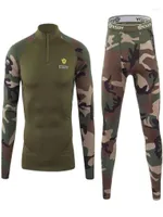 Men039s Thermal Underwear Men Tops Pants Suits Esdy Winter Fleece Camouflage Termico Sports Military Frog Clothing Tracksuit2933946