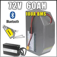 72V 60AH Bomber Electric bike Frame Polygon Battery Pack with 100A 200A Bluetooth BMS 5A Charger