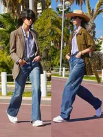 Women's Jeans Ce11 L1ne Pants Trousers Denim Fashion Designer Brand Long Wide Leg High Waist Slim Casual Loose Elegant Leisure 41J2