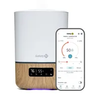 Smart Humidifier1 galón (3.8L) Tamaño del tanque, humidificador de niebla fresca con higrómetro y luz nocturna, y susurro tranquilo para el dormitorio baby, la guardería, iOS y Android compatible
