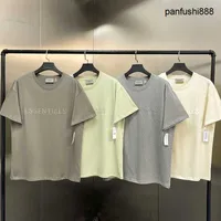 FOGGg Versatile cool shirts ESSEN Double Thread Chest Colored Silicone FOGG Short Sleeve High Street Fashion Men&#039;s and Women&#039;s Loose Summer T-shirt Men&#039;s