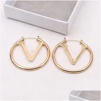 Party Favor Designer Jewelry New Fashion Stud Womens Big 5Cm Circle Simple Earrings Hoop For Woman Christmas Gift High Quality Drop Dhsjt
