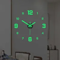 Relojes de pared reloj de pared simple reloj digital luminoso stilo europeo bricolaje silencio silencio reloj sala de estar saltadora de pared perforada z0320