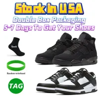 Designer platte sneakers spring man 4 4s low top panda chicago zwart en wit kleurblok unc University groene luchtblauwe gai running casual sneakers