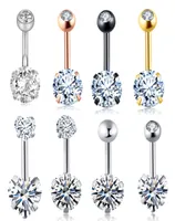 20PCS Belly Button Rings 14G Stainless Steel Crystal Women Girls Navel Ring Tragus Barbell Body Piercing Jewelry 14G7488818