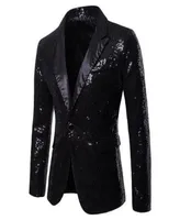 Men Shiny Gold Sequin Glitter Embellished Blazer Jacket Men Nightclub Blazer Wedding Party Suit Jacket Stage Singers Clothes2869912