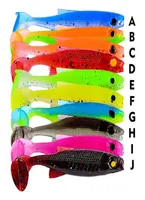 10pcsset mix Colours di pesca morbida esca in silicone shad 70mm 25g esche per pesca ttail5831090