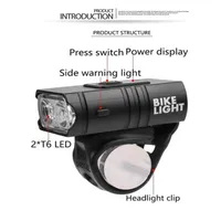 DishyKooker 2 T6 LED Bicycle Light High Brightness USB Rechargeable Bike Light for Outdoor320p