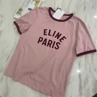 Cheap Clothing Outlet Sales 75% off summer new cotton Linjia college style short sleeved round neck contrast flocking T-shirt