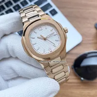 5 Styles Luxury High Quality 35mm Nautilus 7118 Automatic Womens Watch White Dial Rose Gold Bracelet Ladies Watches282Y