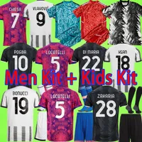 Juve Soccer Sets Men Jersey Kids Kit Boys 22 23 Guero Juventus Pogba Di Maria Vlahovic Chiesa Milik 2022 2023 Camisa de fútbol Ayuda Tercera magia da Calcio Mujeres