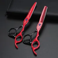 Hair Scissors Professional Hairdressing 6 0 Inch Japan Set Cutting Shears Barber Scissor Cut Razor2682