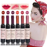 Lip Gloss Red Wine Bottle Shape Waterproof Long Lasting Moisturizing Liquid Nourishing Tint Korean Cosmetic