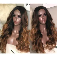 Full Lace Human Hair Wigs Ombre Two Tone 1B 30 Wavy Brazilian Virgin Hair 150 Density Natural Hairline Glueless Bleached Knots269i