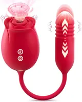 Sex Toy Massager Vibrator Rose Stimulator for Women - Sucker Adult s Woman Clitoral Sucking Thrusting g Spot Dildo Nipple