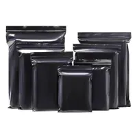 Black PE Plastic Self seal Bag Resealable Reusable Gift Grocery Electronic Gift Craft Storage Packaging Pouches LX5494