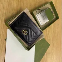 Designer Card Holder Men Womens Cards Holders Black Lambskin Mini Wallets Coin ggity purse pocket Interior Slot Pockets Genuine Leather small GG bag