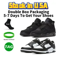 Designer Flat Sneakers Jumping Man 4 4s Low Top Panda Chicago Black and White Color block UNC University green sky Blue pink GAI Running Casual sneakers size 37-46