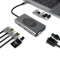 USB Hub 14 in 1 Type C Extension Dock for Computer Laptop Port Replicator HDMI 4K Mini USB3.0 TF Card 14 Ports High Speed