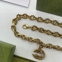 Designer Buchstaben Anhänger Halsketten Mode dicke Ketten Paare Juwelen Halsketten Luxus Edelstahl Valentinstag Paar Geschenke Schmuckzubehör Accessoires