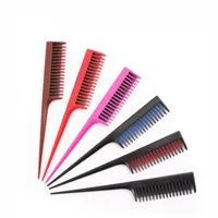 Braiding styling barber comb carbon fiber heat resistant teasing comb custom precision rat tail hair parting comb Hair Styling Hair Brush