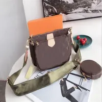 New Women Favorite Genuine Leather Fashion Handbags Multi Pochette Accessoires Purses Flower Mini Pochette 3pcs Crossbody Bag Shou245q