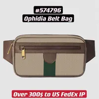 Ophidia Belt Bag 574796 Unisex Women Men Vintage Waist Bumbag with Green Red Strip and Double Letter Hardware267a