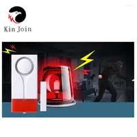 Alarm Systems KINJOIN Home Security Red Flash With Sound Window Door Magnet Sensor Detector Wireless System Remote Controller
