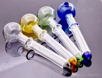 Hot selling Colorful Great Pyrex Glass Oil Burner Pipe Thick color Glass pipe for oil rigs glass water pipe 12cm lenght 30mm OD burner