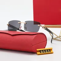 Classic Designer Sunglasses For Mens Women Special Frameless UV Protection Goggle Vintage Polarized Big Square Frame 2521 Top Qual247x