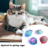 Cat Toys 3pcs Kitten Interactive Rat Mini Caged Mouse Hollow Mice Rolling Ball Cute Random Color Gifts Pet Supplies