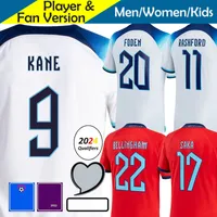2022 2023 Angleterre Jerseys de fútbol Kane Mount Bellingham Inglaterra camisa de fútbol de la Copa Mundial Kit para mujeres Kit Euro Casadoras en casa Red Grealish Foden Mount Saka