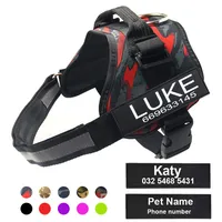 Dog Harness NO PULL Reflective Adjustable Personalized Pet Harness For Dog Vest Custom Id Tags Patch Outdoor Walking Dog Supplie Q2142