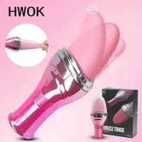 yutong HWOK Tongue Vibrator Licking Clitoris Vibrating G-spot Massage Stimulator Female Masturbator Toys for Women232V