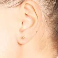 Stud Earrings Classic Simple Jewelry 2mm 3mm Tiny Smooth Round Gold Color Silver Ball Perfect The Second Ear Bone Earring 925