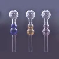 Transparent Tobacco Smoking Pipe Glass Oil Burner Pipe Gourd Shape Herb Hookah Cigarette Shisha Tube Smoking Pipes with 30mm Ball