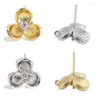 Stud Earrings 2023 Fashion Luck Flower Earring For Women Inlaid Zircon Modern Jewelry