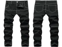 Men039s Jeans Man Black Slim Stretch Denim Spliced Patchwork Contrast Color Pants Streetwear Trousers Fashion Clothing4732697